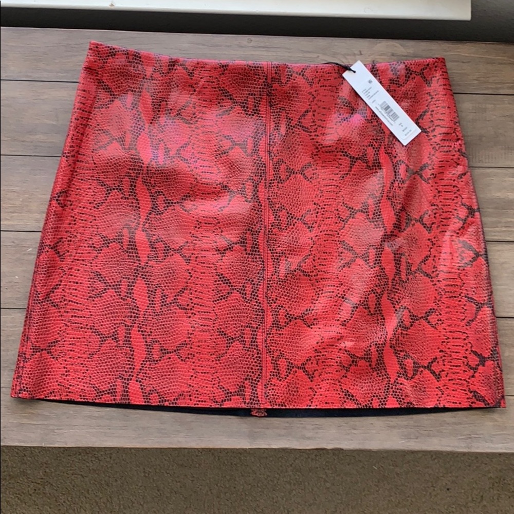 Alice and Olivia lamb leather skirt